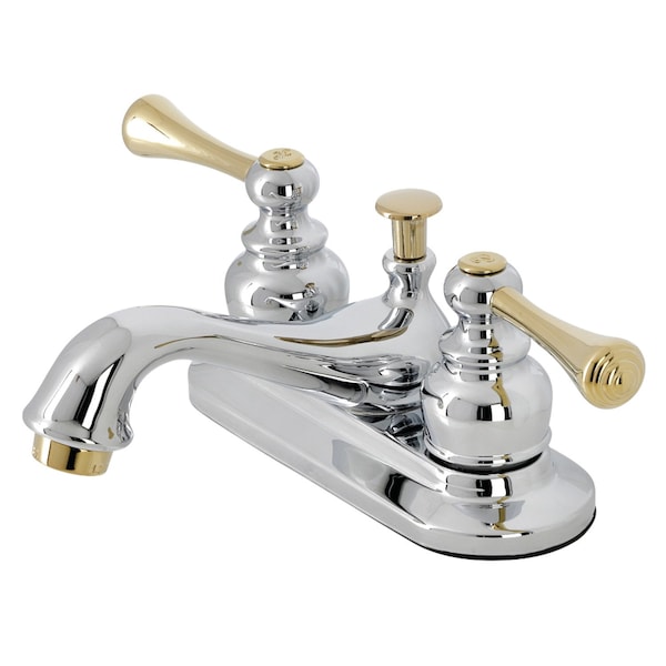 Kingston Brass KB604BL 4" Centerset Bathroom Faucet, Polished Chrome/Polished Brass KB604BL - main